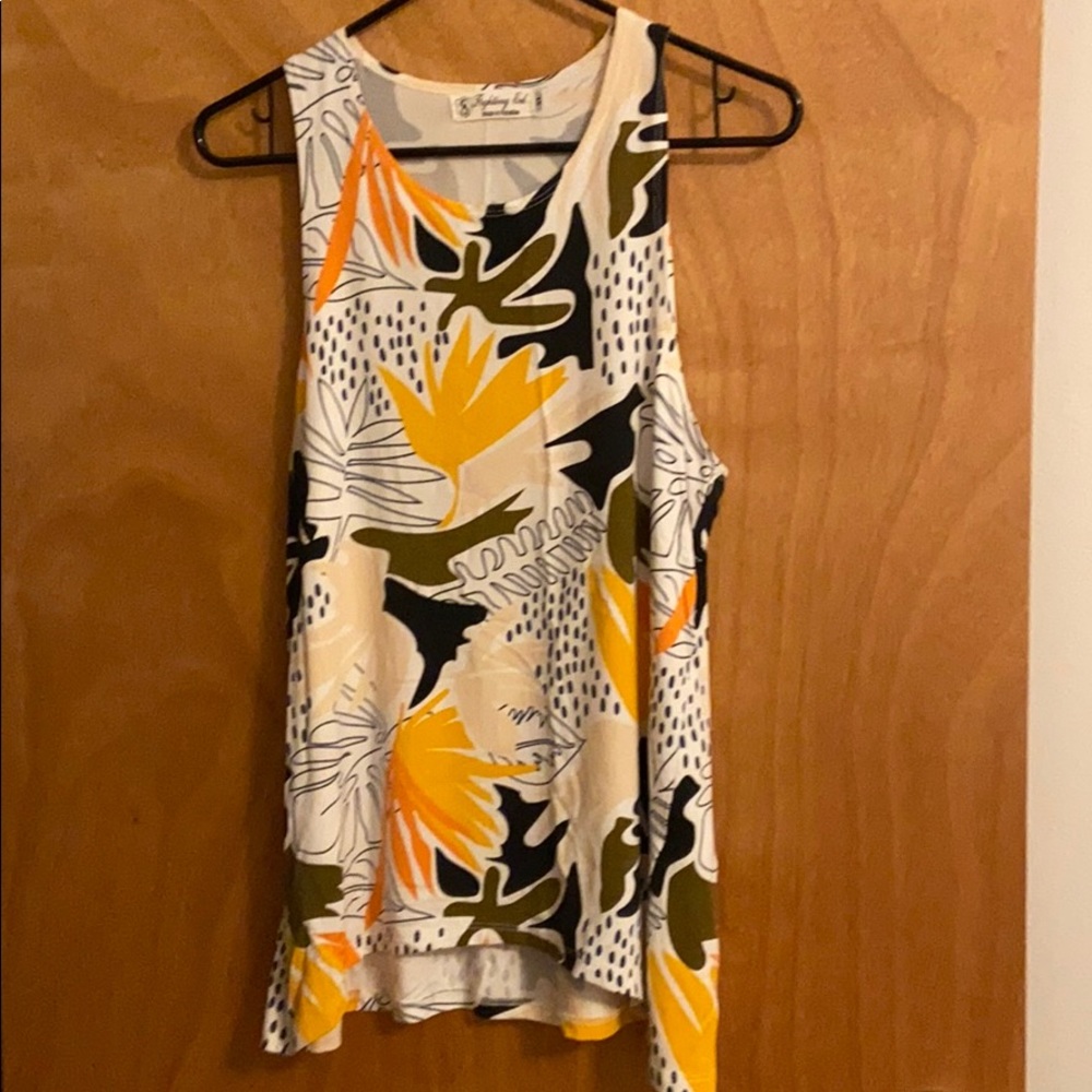 Fighting Eel XL tank top, leaves design